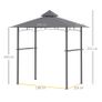 2.5M (8ft) New Double-Tier BBQ Gazebo Grill Canopy Barbecue Tent Shelter Patio Deck (FREE SHIPPING) Image 3