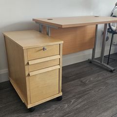 Office desk and cabinet