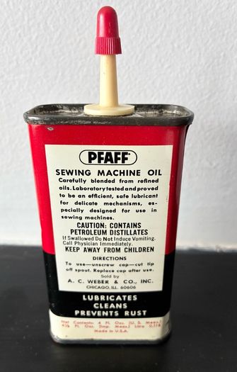Vintage Pfaff Sewing Machine Oil Tin