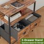 Bedside Table Cabinet with 3 Drawers for Bedroom, End Table Sofa Sid with Storage for Living Room Image 4