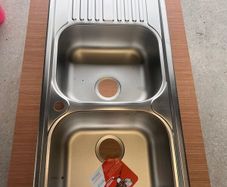 Kitchen sinks. Stainless steel Italian branded