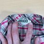 Quicksilver Button Up Short Sleeve Shirt Pink Plaid Sz Small - Pearl Button Image 2