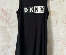 DKNY Black Logo Sleeveless T-Shirt Dress Size S