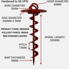SpyraBase 500mm Heavy-Duty Ground Anchors Motorbike, Trailer, Caravan Security