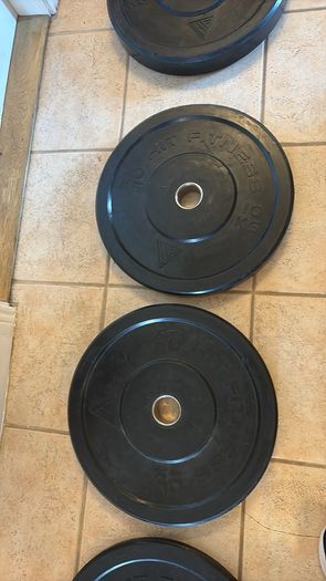 120kg Olympic Bumper Weight Plates Set (100kg + 20kg Barbell)