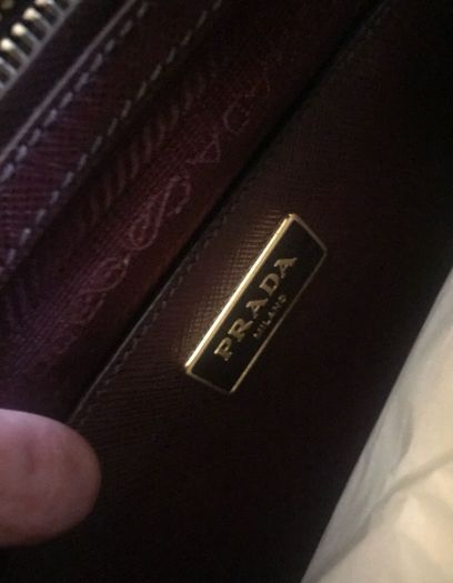 Stunning Prada Saffiano Lux Leather Burgundy Handbag
