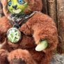 Weird Green Faced Ugly Horror Mischief Plushie Bear Image 3