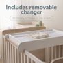 The Baby Elegance Haddington Cot Bed with Changing Unit is a versatile solid wood cot bed that converts into a toddler bed and includes a removable changing unit accessory. Image 3