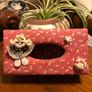 Vintage Fabric Tissue Box Cover - Shabby Chic Doll Floral Storage Box Image 2