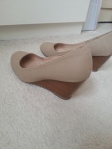 Cream Wide Fitting Wedge Heel