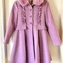 Monsoon Purple Faux Fur Collar Trim Coat 11/12y Image 4