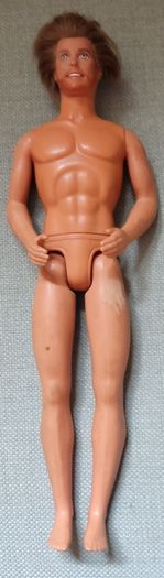 Vintage 1968 Mattel Ken Doll with Rooted Brown Hair, Blue Eyes