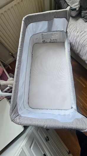Babylo Nested Cozi Sleeper Bedside Cot Grey