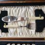 ANTIQUE EPNS Silver Plated Fish Cutlery Set Image 3