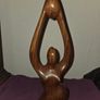 Carved Wooden Yoga Pose Woman Image 2