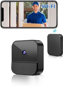 BETTERMO M1 Wireless Video Doorbell with Camera, 1080P WiFi Security Camera with Built-in Battery, 2.4G WiFi Video Doorbell with Night Vision / 2-Way Audio / Supports SD Card Storage with Chime