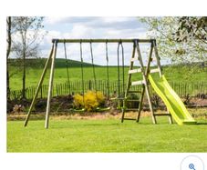 Swing set with slide