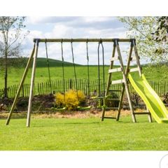 Swing set with slide