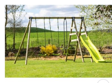 Swing set with slide