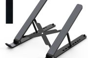 FREE SHIPPING Laptop Stand for Desk, Tonmom Adjustable Laptop Riser ABS+Silicone Foldable Portable Laptop Holder, Ventilated Cooling Notebook Stand