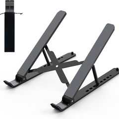 FREE SHIPPING Laptop Stand for Desk, Tonmom Adjustable Laptop Riser ABS+Silicone Foldable Portable Laptop Holder, Ventilated Cooling Notebook Stand