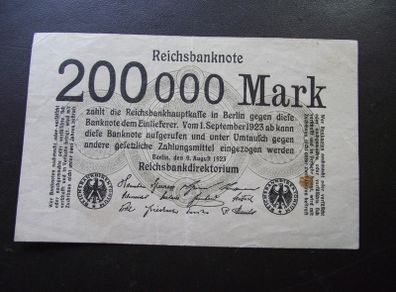 Germany. Reichsbanknote. 200,000 Mark (9.8.1923)