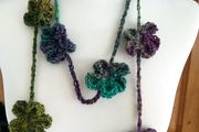 crochet flower scarf lariat