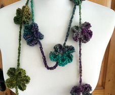 crochet flower scarf lariat