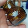 488 - Set of 2 Vintage Brown Amber Glass Cork Top Collectible Decorative Bovril Bottles Image 2