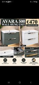 Avara 500 wall hung units choice of handles included