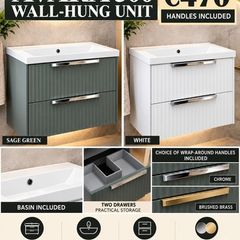 Avara 500 wall hung units choice of handles included