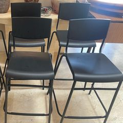 4 x Black Kitchen Breakfast Bar Stools - Can Deliver