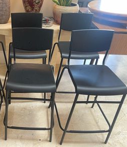 4 x Black Kitchen Breakfast Bar Stools - Can Deliver