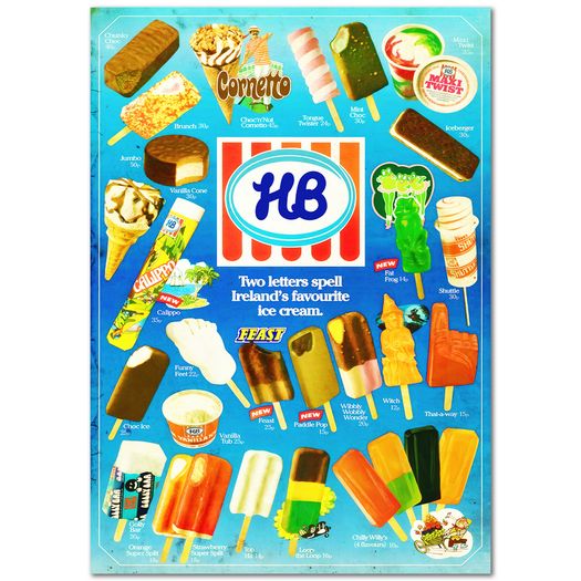 HB Ice Cream & Irish Snack Posters - A4 / A3 Prints
