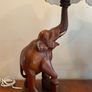 A Vintage pair of matching carved good luck elephants c1970 (shades not included) Image 2