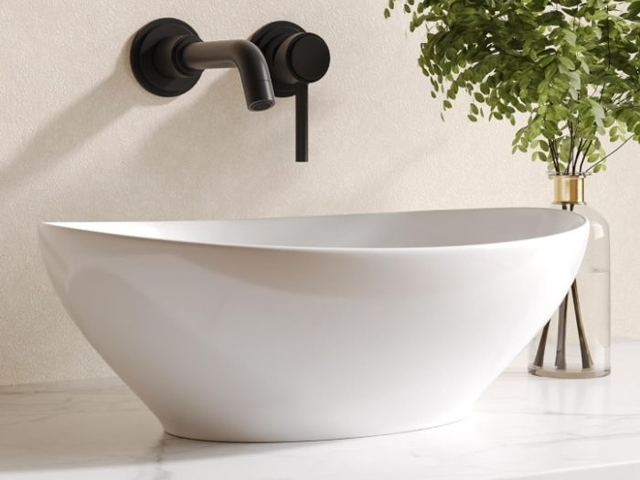 White Ceramic Oval Bathroom Vessel Sink 41.5x34x15cm  Countertop Basin, Modern Vanity Art Deco Style, Smooth Glazed Finish, Easy to Clean, Bathroom or Cloakroom Use