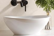 White Ceramic Oval Bathroom Vessel Sink 41.5x34x15cm  Countertop Basin, Modern Vanity Art Deco Style, Smooth Glazed Finish, Easy to Clean, Bathroom or Cloakroom Use