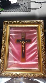 Vintage Irish Religious Cross in a Frame