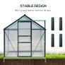 Clear Polycarbonate Greenhouse Large Walk-In Green House Aluminium Frame w/ Slide Door (6 x 8ft) Image 5