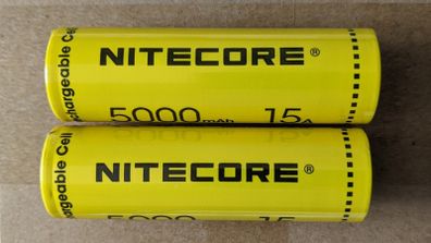 2 x Genuine Nitecore 21700 Li-ion batteries (5000mAh)