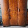 Matching Pair of Original Art Deco Walnut Wardrobes 1930s Image 2