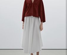 Massimo Dutti white asymmetric midi skirt size 10 new