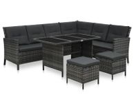 main image for ad 4 Piece Garden Lounge Set with Cushions Poly Rattan Grey