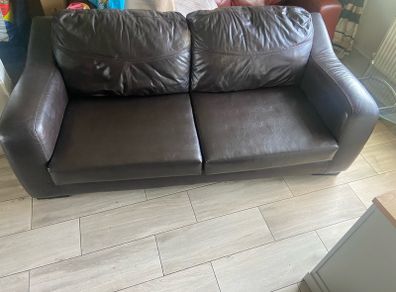 FREE 3 seater leather couch. MUST GO NOW