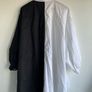 Oversized spliced black white shirt dress size 10 Image 5