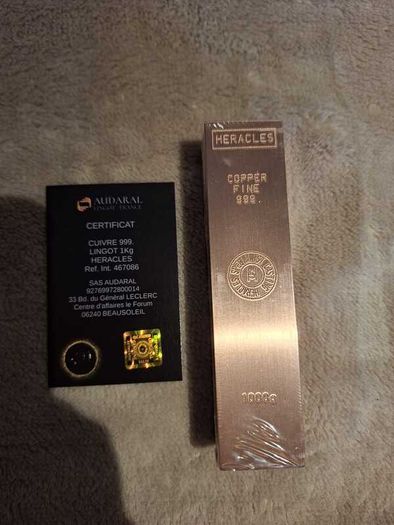 5kg .999 Copper Bar Set