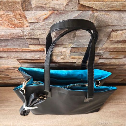 Brand New Versace fragrance women large black tote bag
