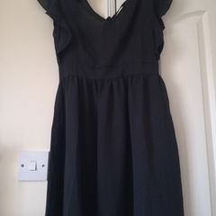 SHEIN Black Open Back Dress UK Size 8