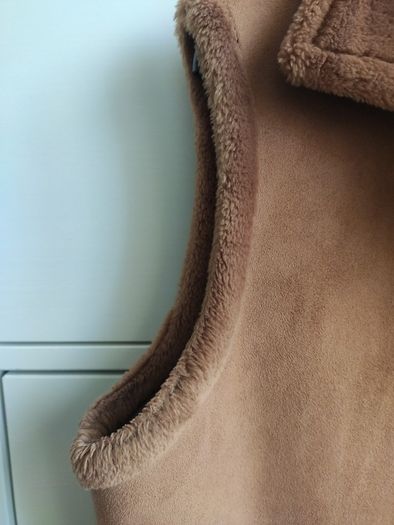 RABE Luxury Faux Suede & Shearling Gilet Bodywarmer   Size 42