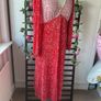 dress asos red & white v neckline long sleeved empire line dress size 14 Image 4